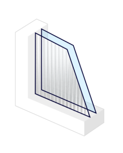 1.1 W\m2K. XL-isoglas HR+(+) Figuur Canale mat-blank | 4f-sp*4