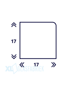 Glaslat recht 17×17  grijs