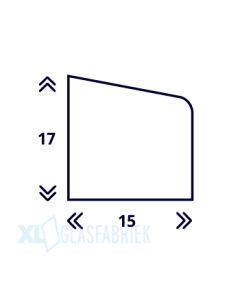 Glaslat 17×15 Wit Ral 1013 2x Behandeld