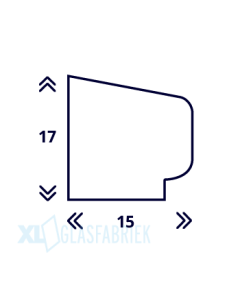 Glaslat 17×15 Spouw 3x4mm Wit RAL 1013 2x Behandeld