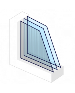 XL- Tripleglas | Figuurglas Canalé blank | 4f-sp-*4-sp-*4 | 0.8 W/m2K.