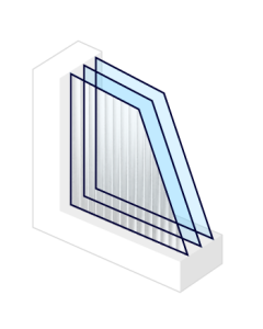 XL- Tripleglas | Figuurglas Canalé mat-blank | 4f-sp-*4-sp-*4 | 0.8 W/m2K.