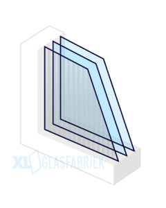 XL- Tripleglas | Figuurglas Canalé mat-blank | 4f-sp-*4-sp-*4 | 0.8 W/m2K.