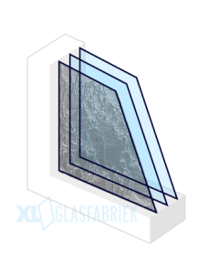 XL- Tripleglas | Figuurglas Delta blank | 4f-sp-*4-sp-*4 | 0.8W/m2K.