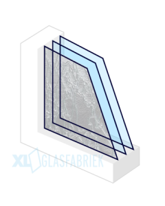 XL- Tripleglas | Figuurglas Delta mat-blank | 4f-sp-*4-sp-*4 | 0.8W/m2K.